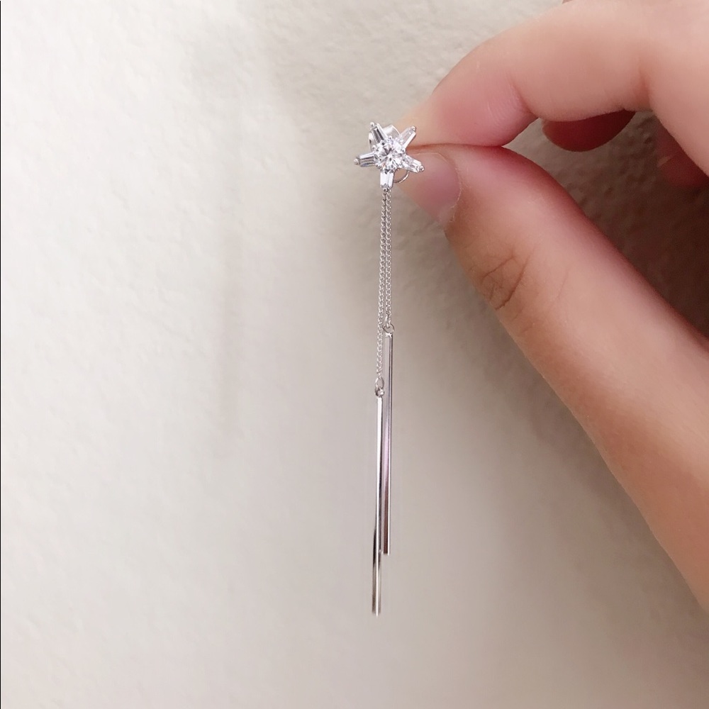 Cubic Zirconia Drop Earrings in Sterling Silver